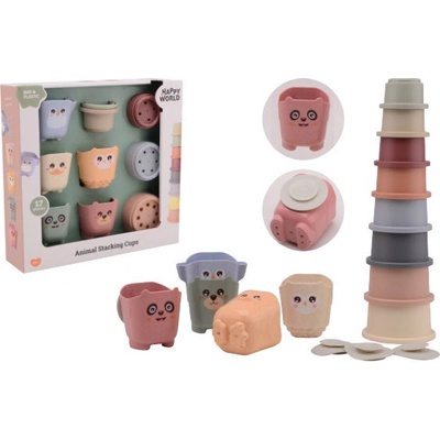 Johntoy Happy World stohovací kbelík a kelímek na koupání