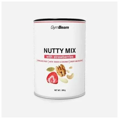GymBeam Nutty Mix s jahodami 300 g