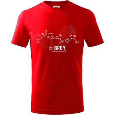 Profil kopců Brdy tričko detské červená