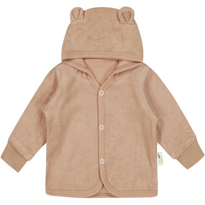 Bio Baby Бебешки суитшърт с ушички Bio Baby - 68 сm, 4-6 месеца, кафяво фроте (97222326)