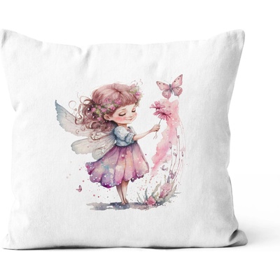 Takoy bavlna premium satén lesná víla biela-HT-00072 45 x 45 cm