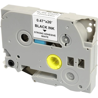 Compatible Ламинирана лента WB Black on White TZS231-WB 12mm, съвместима с Brother P-touch PT-E110VP|D400|D450|D600|E300|E550|H110|H500|P70 (TZS231-WB)