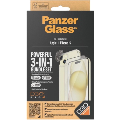 PanzerGlass Bundle 3-in-1 Apple iPhone 15