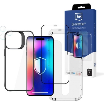 3mk Protection Комплект 3mk Comfort Set 4in1 за Apple iPhone 14 Pro Max, кейс, скрийн протектор от закалено стъкло, протектор за камера и еднократна рамка за поставяне на стъклото (KXG0065799)