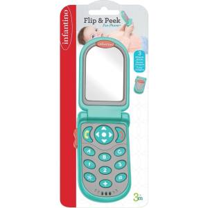 Infantino Интерактивна играчка Infantino - Flip & Peek, детски телефон, тюркоаз (IN306307)