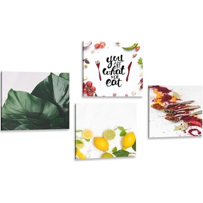 Set obrazů do kuchyně v zajímavém stylu - 4x 60x60