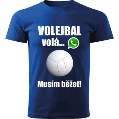 dětské tričko Volejbal volá musím běžet modré