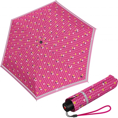 Knirps Rookie Triple Pink Reflective ľahký skladací dáždnik růžový