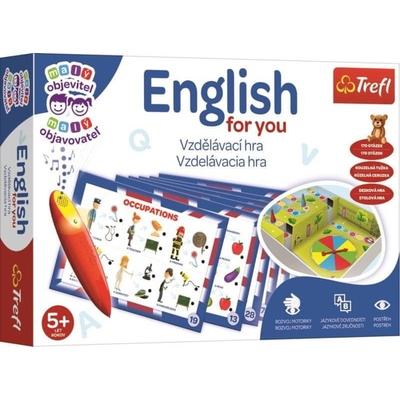 Malý objavitel English for you + kúzelná ceruzka edukacná spolocenská hra v krabici 33x23x6cm