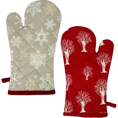 HOME ELEMENTS Kuchyňská chňapka s magnetem Červené Vánoce 18 x 32 cm