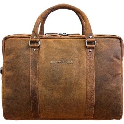 Green Wood pánská kožená taška hnědá 193025 sandel – Zboží Dáma