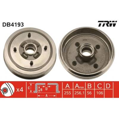 TRW Brzdový buben DB4193
