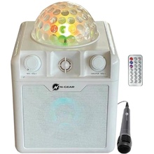 N GEAR Disco Block 410 bílý Reproduktor Bluetooth 50W LED podsvícení Disco koule USB mikrofon bílý Block Disco Block 410W