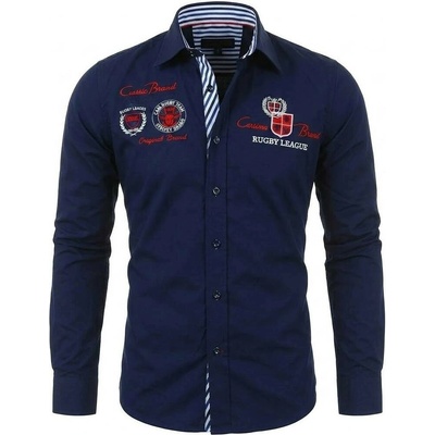 Carisma pánska košeľa dlhý rukáv slim fit 8004 tmavo modrá