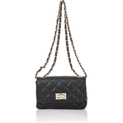 Dámska kožená kabelka čierna clutch cez rameno