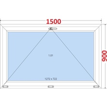 SMART Plastové okno 150x90, Sklopné