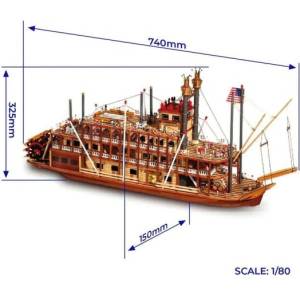 Occre Мисисипи колесен параход 1: 80 комплект