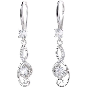 Silenti Jewelry Сребърни обеци "Музикална Нота