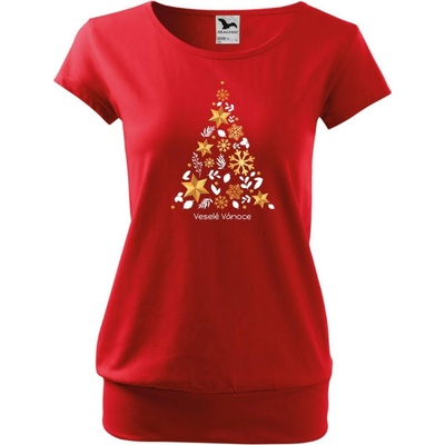 MALFINI Vánoční tričko City Vánoční stromeček 2 – Zboží Dáma