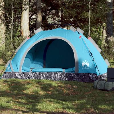 vidaXL Къмпинг палатка 4-местна синя бързо освобождаване (4004170)