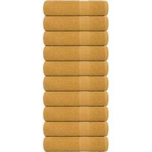 vidaXL Кърпи за ръце FROGN 10 бр. Златни 50x100 см 360 г/м2 (136808)