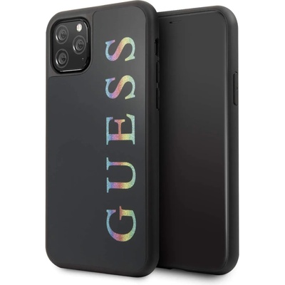 GUESS Multicolor Glitter Case - дизайнерски кейс с висока защита за iPhone 11 Pro (черен)