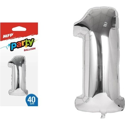 UNIPAP balónek č. 1 nafukovací fóliový 40 cm stříbrný 163985
