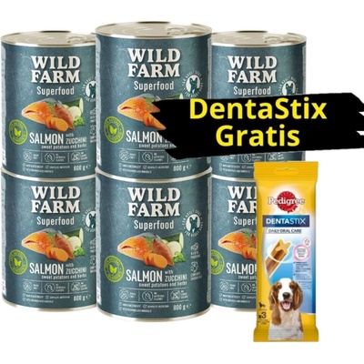 Wild Farm Superfood losos s cuketou sladkými bramborami a bylinkami 6 x 800 g