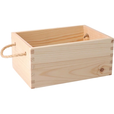 ČistéDrevo Drevený box s úchytmi 24 x 17 x 11 cm