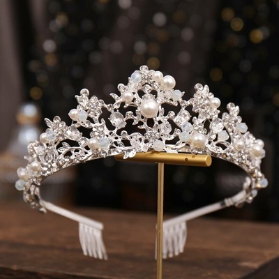 Naishide Jewelry Luxusní korunka - TIÁRA do vlasů PRINCESS CRYSTAL - stříbrná Typ: Typ 1