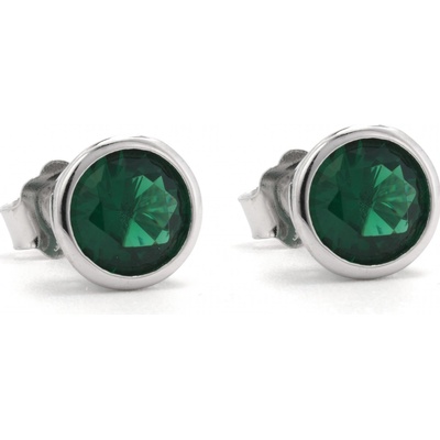Rafity stříbrné náušnice se smaragdem E0222PZ-09 modré
