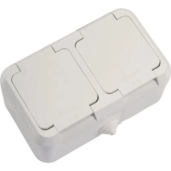 Makel КОНТАКТ ДВОЕН С КАПАК ВЛАГОЗАЩИТЕН ip44 БЯЛ makel violet