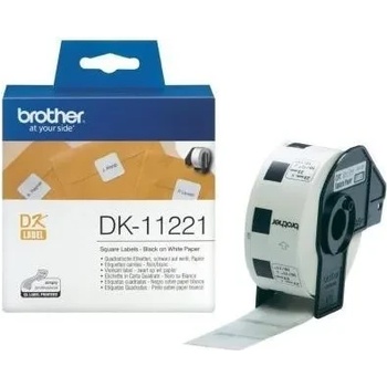 Brother Консуматив, Brother DK-11221 Square Paper Labels, 23mmx23mm, 1000 labels per roll (Black on White) (DK11221)