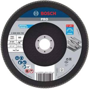 Bosch - Ламелен шлифовъчен диск за стомана, P80, диаметър 180 мм 2608606739 (2608606739)