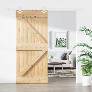 vidaXL Преплъзваща се врата Естествено и бяло 90 x 210 cm (3445099)