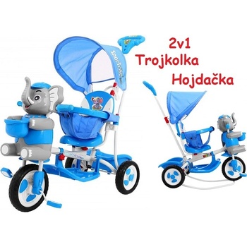 JOKO a hojdačka 2v1 Sloník s vodiacou tyčou modrá