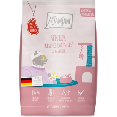 MjAMjAM křupavé krmivo senior losos a drůbež 1,5 kg
