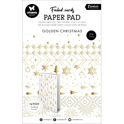 Sada papírů A5, základů přáníček - Golden patterns Essentials nr. 383 (SL) Studio Light SL-ES-PP383