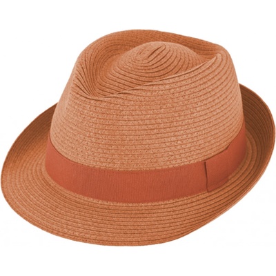 Fiebig Headwear since 1903 Nemačkavý letní klobouk Trilby oranžový