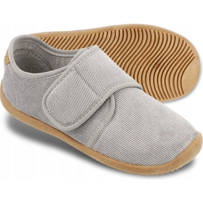 Befado detské Barefoot papuče do školky na suchý zips sivé 904X001