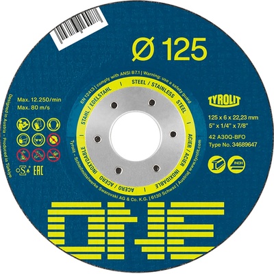 Tyrolit 2 in 1 Brúsny kotúč 125 x 6 x 22,2 mm 34689647