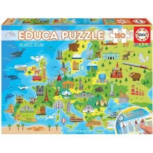 Educa Карта на Европа - пъзел 150 части (edu18607)