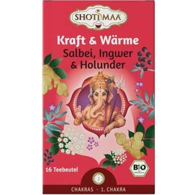 Shoti Maa Био чай Kraft & Wärme - салвия, джинджифил и бъз - 16 пакетчета чай