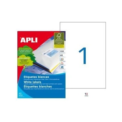Etikety univerzálne 297x420mm APLI A3 100 hárkov