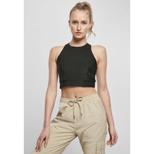 Urban Classics tričko Ladies Cropped Shiny Rib black