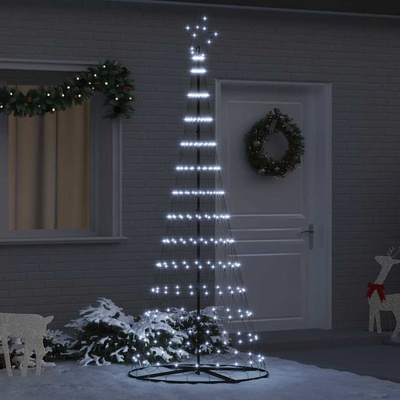 vidaXL LED Коледна Елха с 295 LED светодиода Хладно бяло 250 cm Метал (42018784)