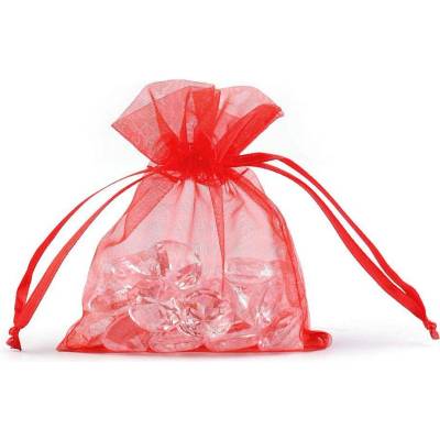 Dárkový pytlík 9x11 cm organza 26 červená, 10 ks