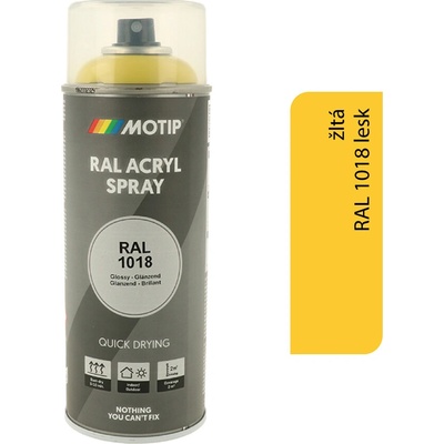 Motip Acryl 400 ml RAL 1018 lesk