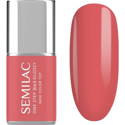 Semilac One Step 3in1 Glossy гел лак за нокти цвят 690 Coral Pink 7ml