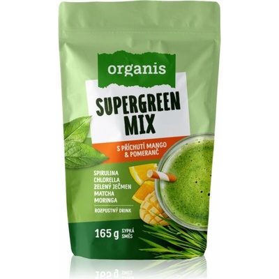 Organis Supergreen Mix mango&pomeranč 165 g